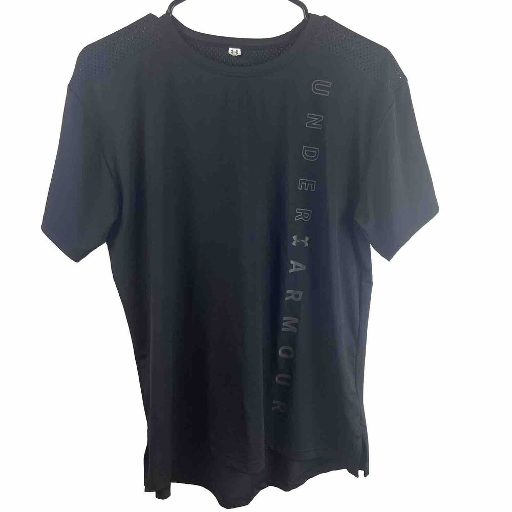 Under Armor Mens Heat Gear Black Loose Fit Athletic T-shirt Size S